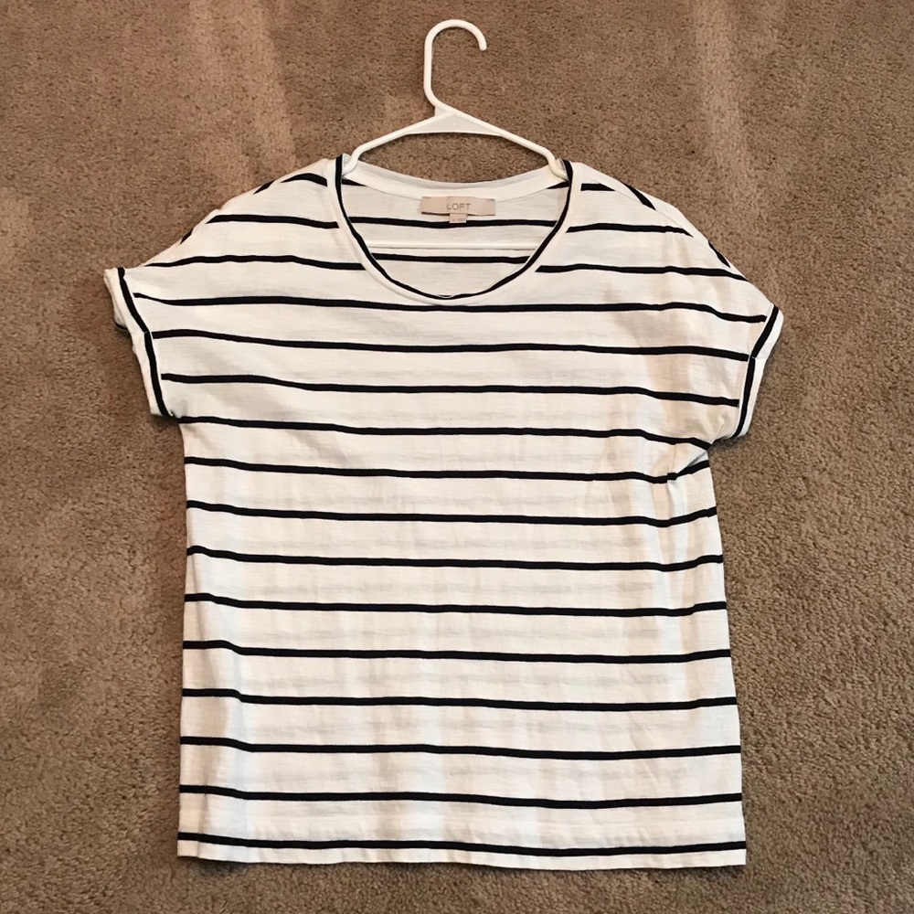Loft navy striped shirt